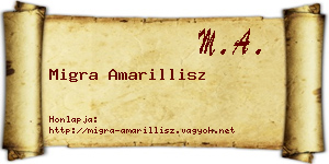 Migra Amarillisz névjegykártya